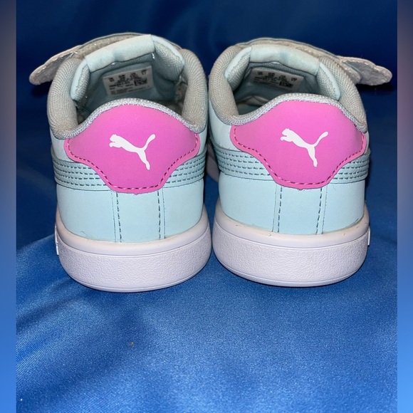 PUMA SMASH V2 Baby Aqúa Electric Orchid-White Sneakers 11C - Picture 12 of 13